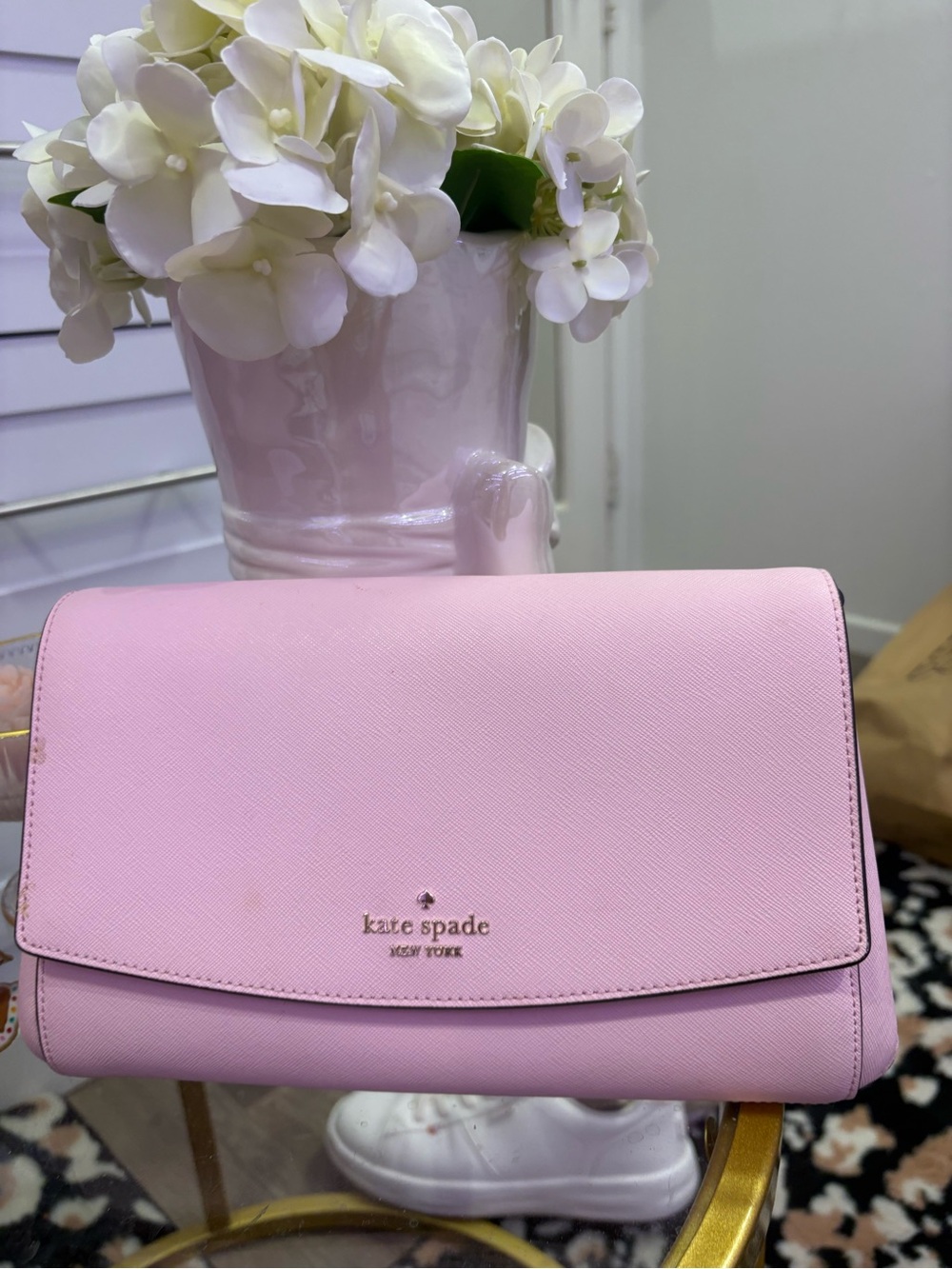 kate spade Pink Saffiano Leather Crossbody Bag